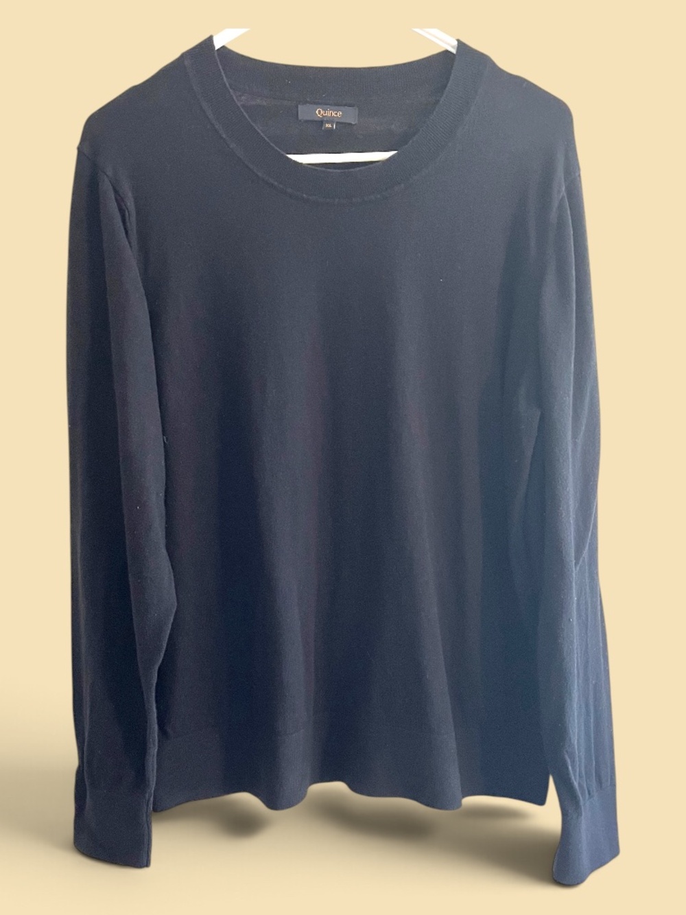 Quince Black Lightweight Cotton Cashmere Sweater Tee Size XL